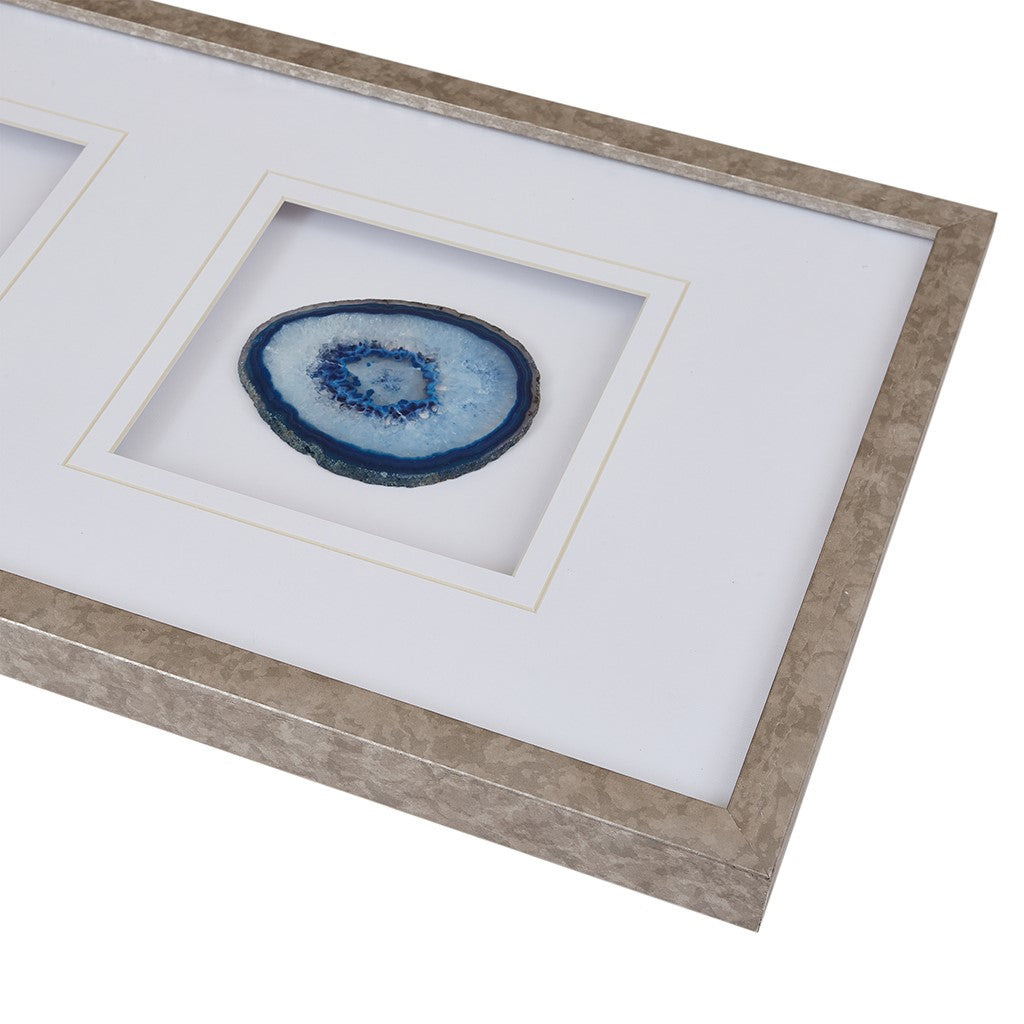 Natural Agate Trio 100% Real Stone Framed Graphic (4" Agate)