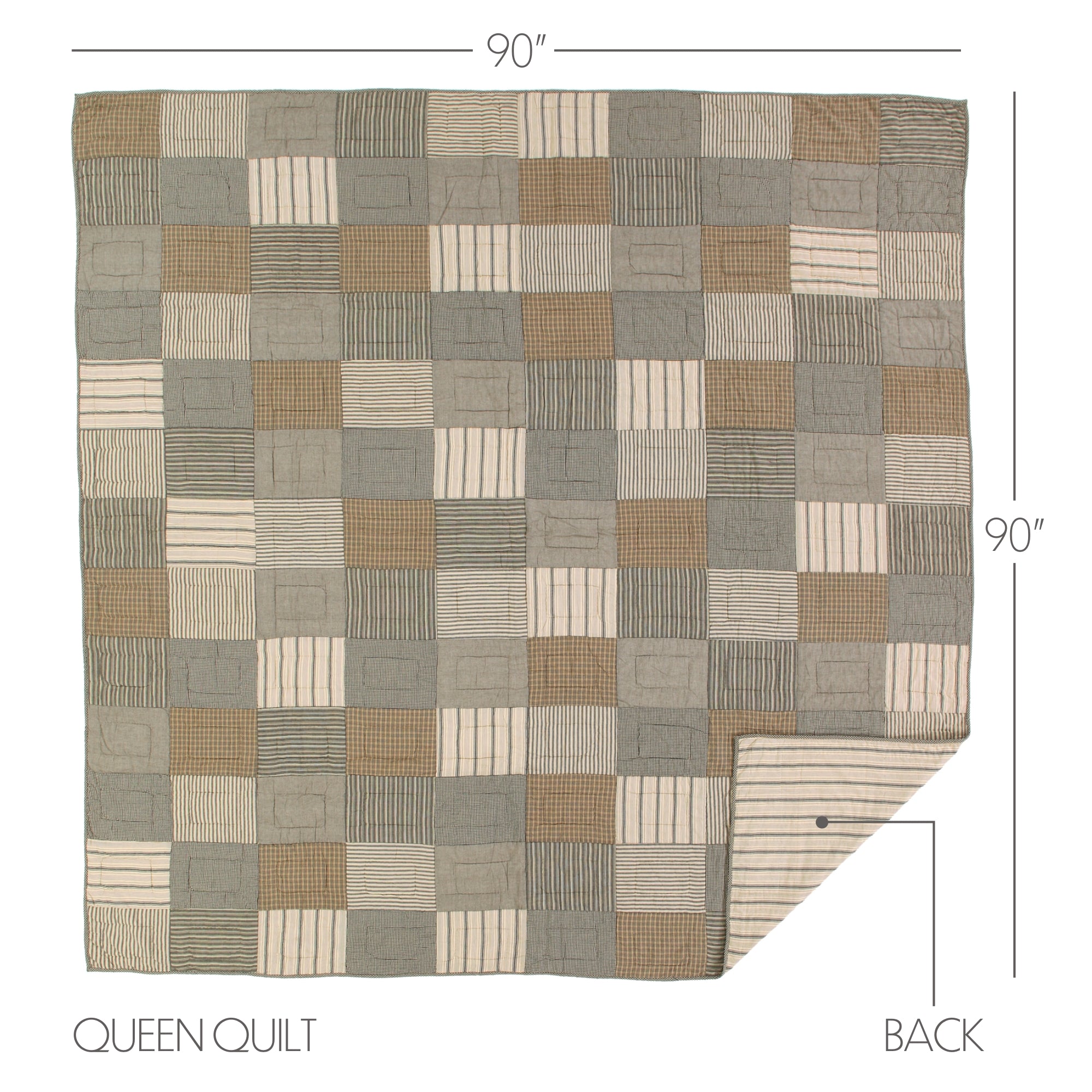 Sawyer Mill Charcoal Queen Quilt 90Wx90L