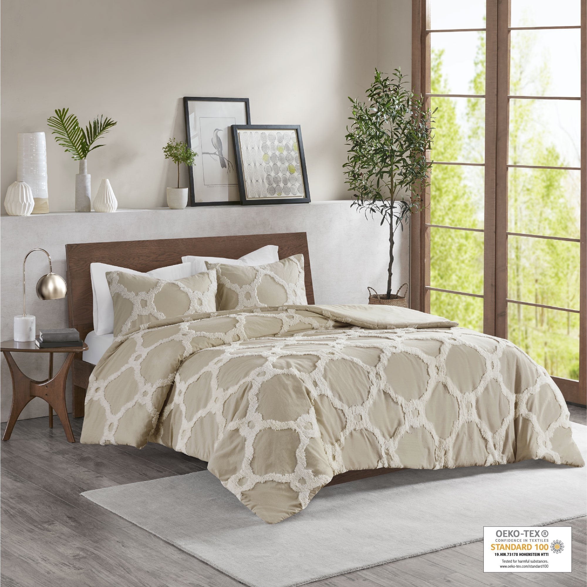 Pacey Taupe 3-Piece Comforter Set Comforter Sets By Olliix/JLA HOME (E & E Co., Ltd)