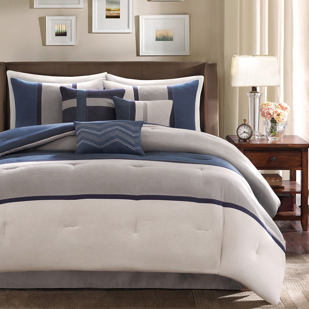Palisades Blue 7-Piece Comforter Set Comforter Sets By Olliix/JLA HOME (E & E Co., Ltd)