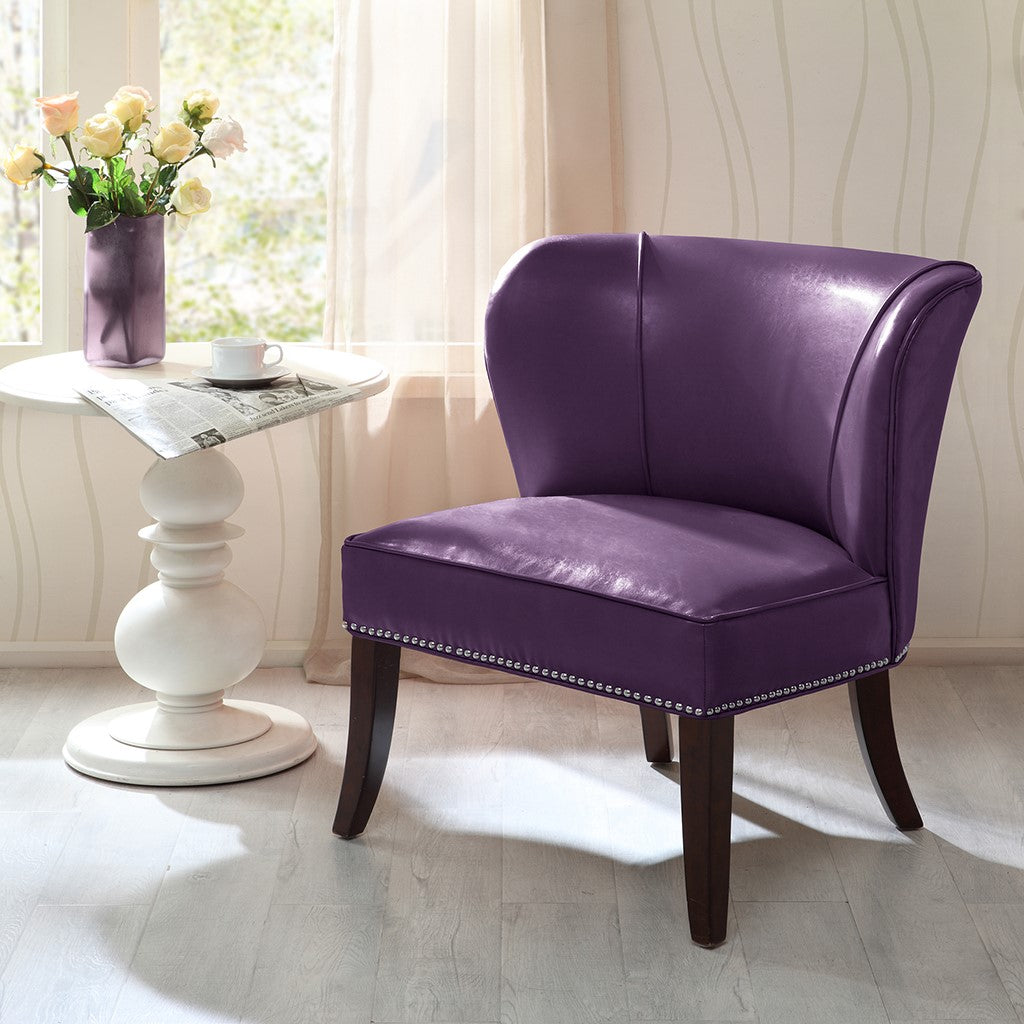Hilton Armless Purple Accent Chair